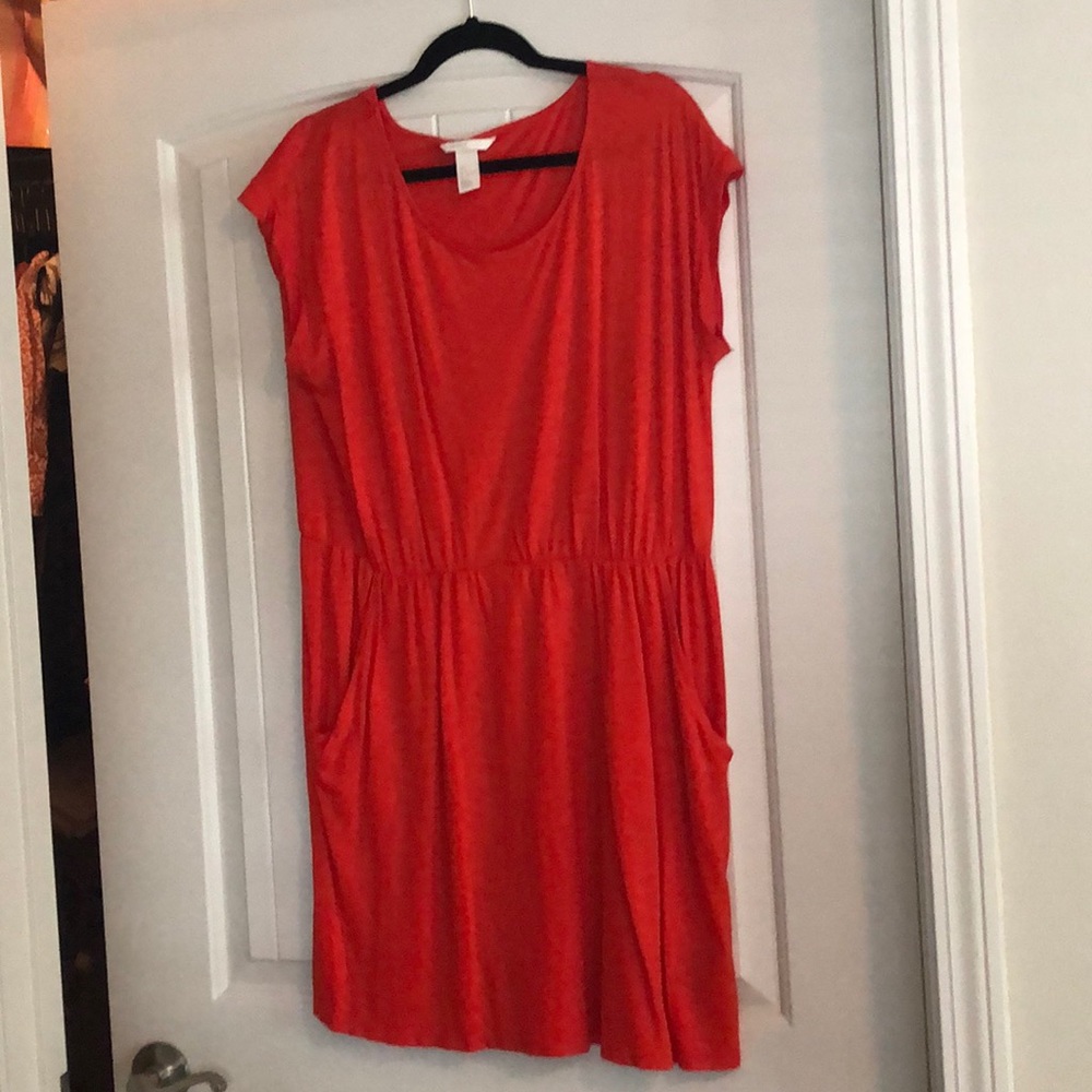 H&M basic orange dress with pockets